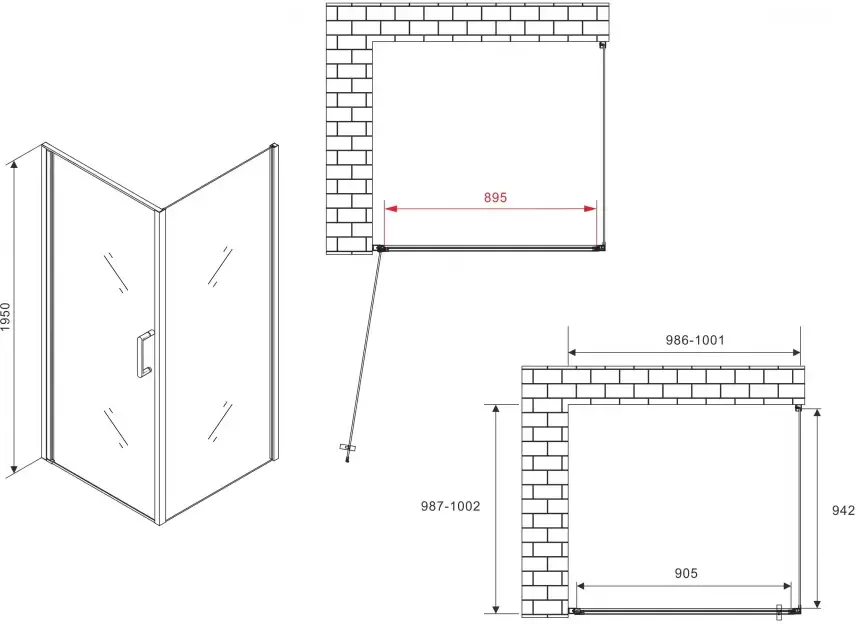 Душевой уголок Abber AG04100M-S100M фото 2