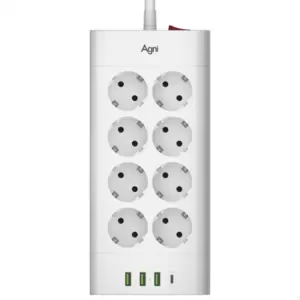 Сетевой фильтр Agni TP-FA4U8E-C-2m-white (2м, 8 розеток, белый) фото