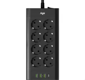 Сетевой фильтр Agni TP-FA4U8E-C-3m-black (3м, 8 розеток, черный) фото