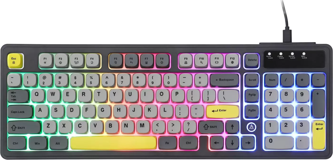 Клавиатура Ajazz AF98 Wired (черный/серый/желтый) фото