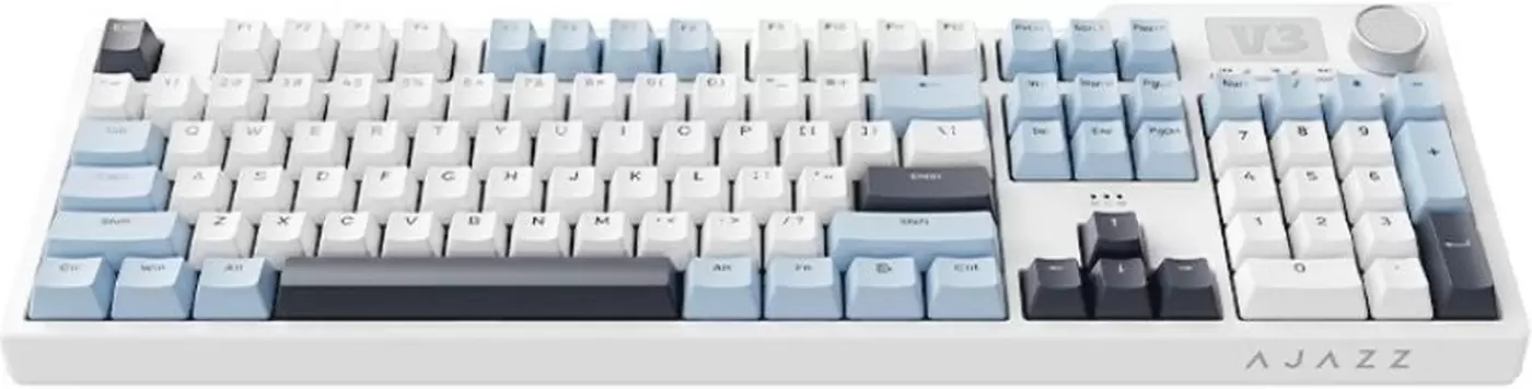 Клавиатура Ajazz AK35I V3 (синий/белый/черный, Ajazz Sea Salt) фото 4
