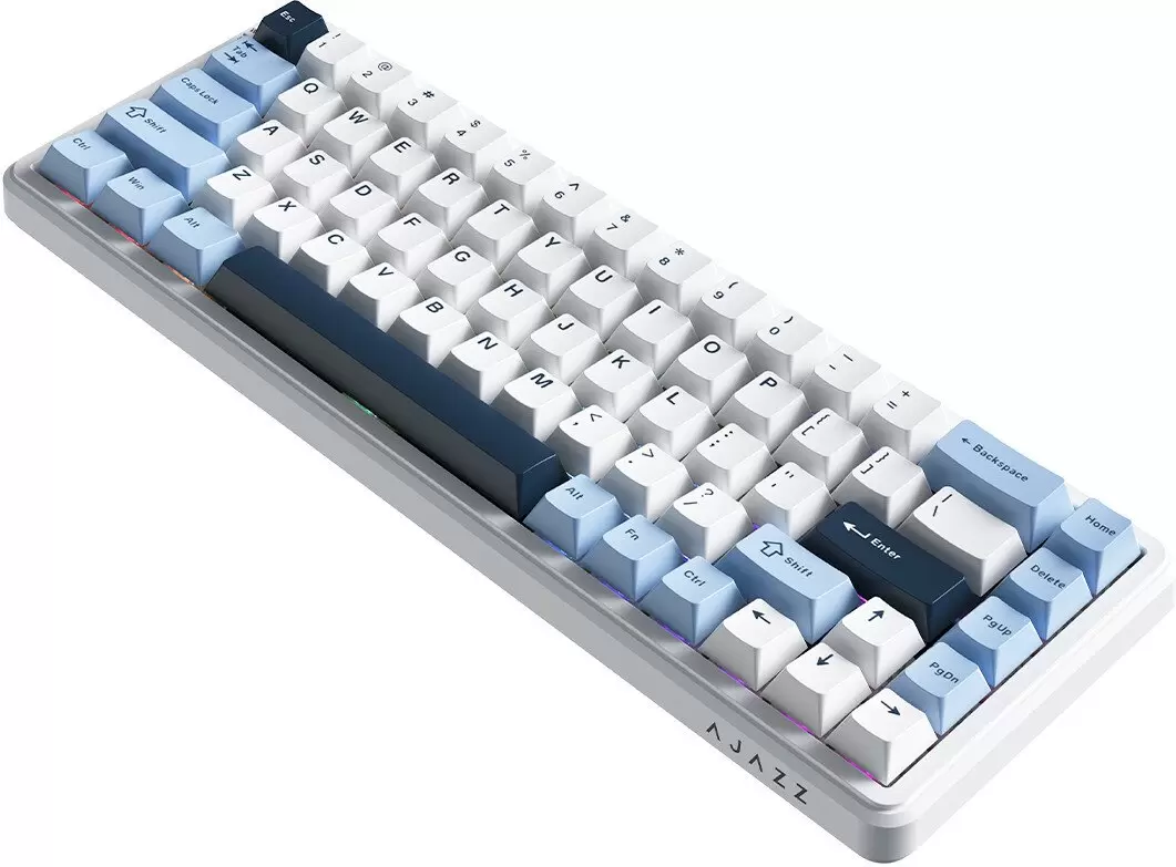 Клавиатура Ajazz AK680 Max (белый/голубой/темно-синий) фото