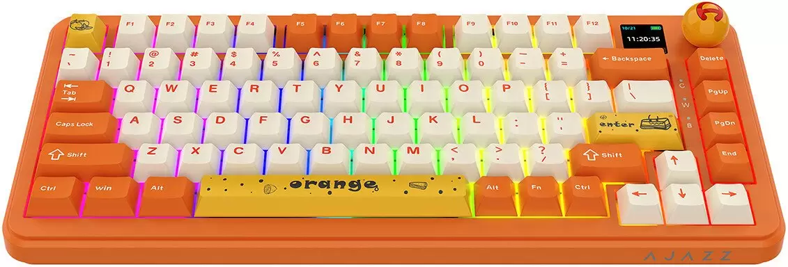 Клавиатура Ajazz AK820 Max (оранжевый/белый, Ajazz Avocado) фото