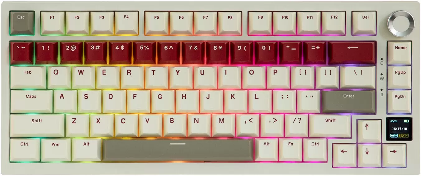 Клавиатура Ajazz AK820 Pro (бежевый/красный, Ajazz Gift) фото