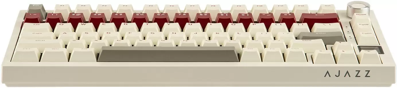 Клавиатура Ajazz AK820 Pro (бежевый/красный, Ajazz Gift) фото