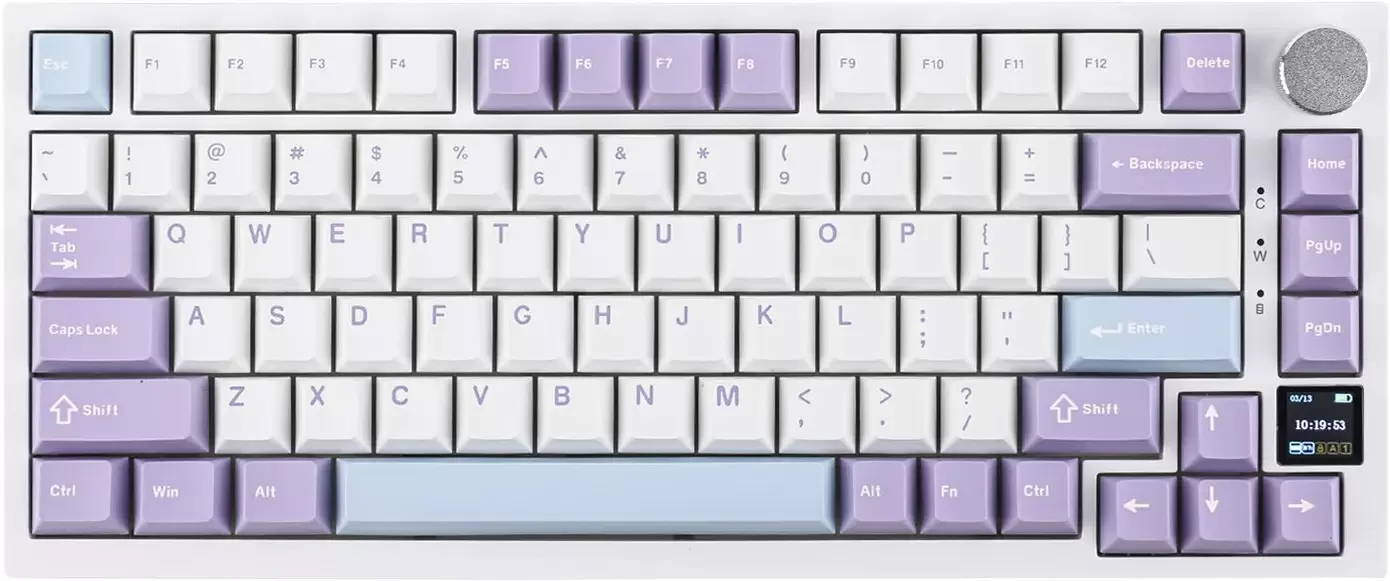 Ajazz AK820 Pro (белый/фиолетовый, Ajazz Flying Fish)