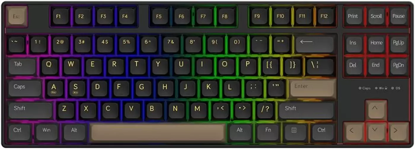 Ajazz AK870 MC (серый/черный/желтый, Ajazz Daydream)