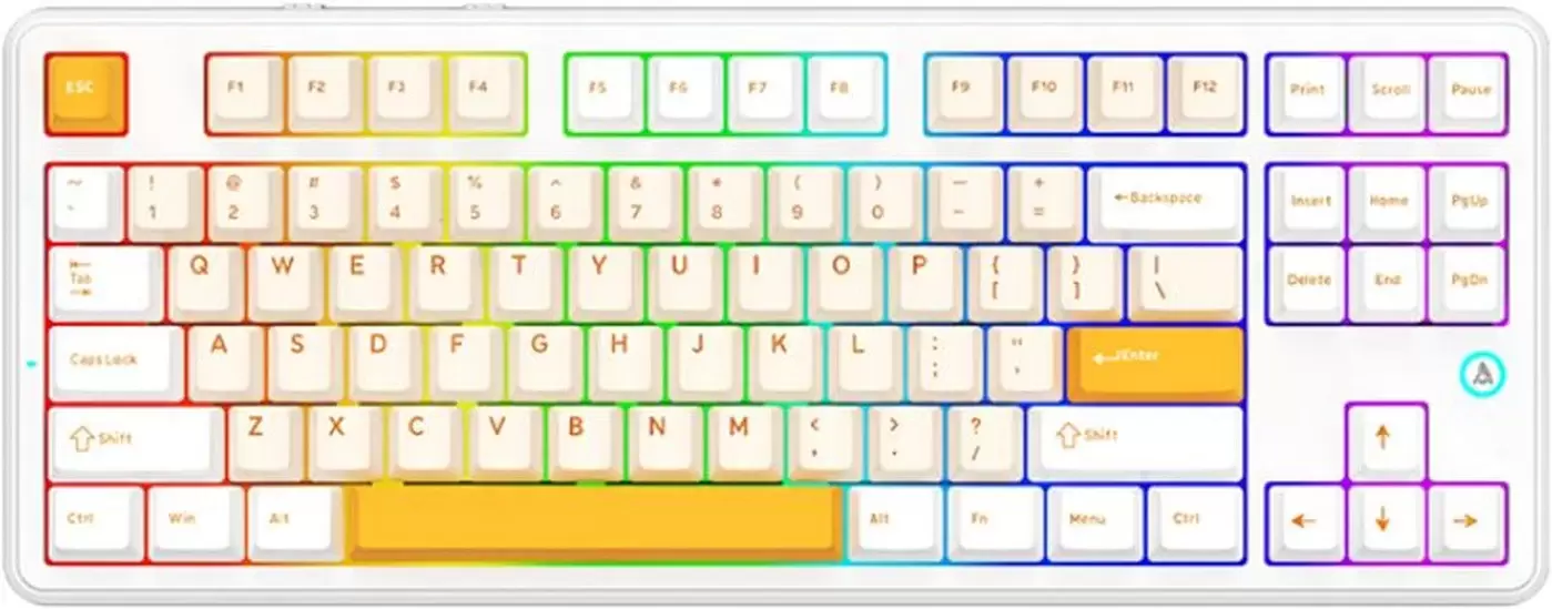 Ajazz AK870 V2 (желтый/белый, Ajazz Daydream)