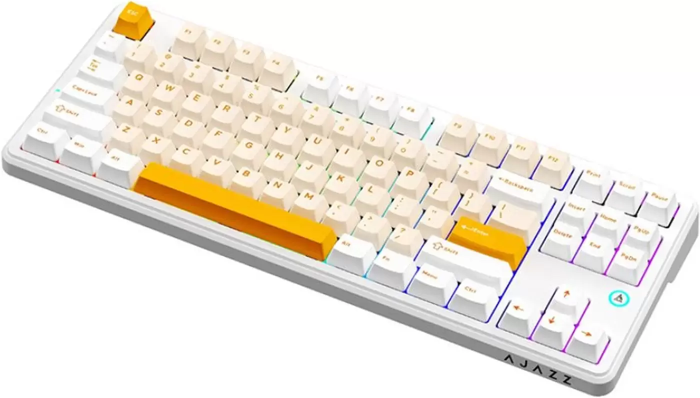Клавиатура Ajazz AK870 V2 (желтый/белый, Ajazz Daydream) фото 5
