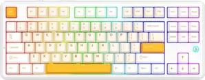 Клавиатура Ajazz AK870 V2 (желтый/белый, Ajazz Daydream) фото
