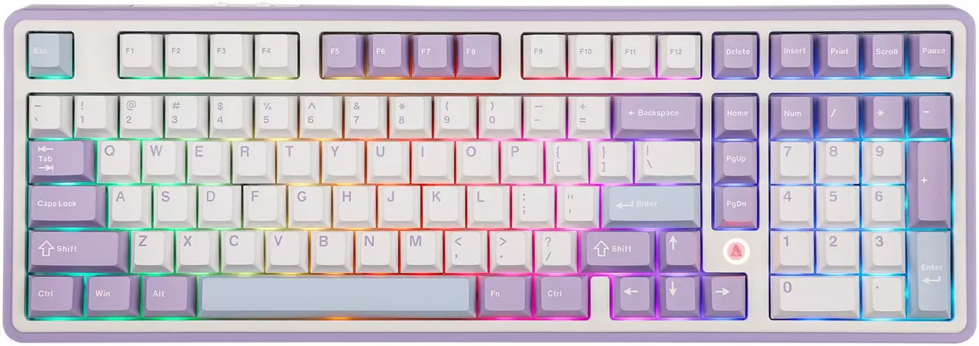 Клавиатура Ajazz AK980 Screen Version (белый/сиреневый/синий, Merrard Switch) фото