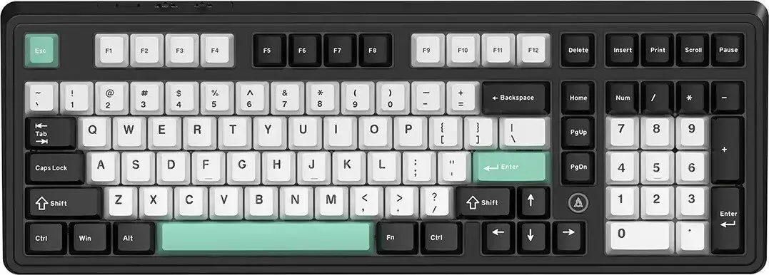 Ajazz AK980 V2 (черный/белый/бирюзовый, Ajazz Flying Fish)