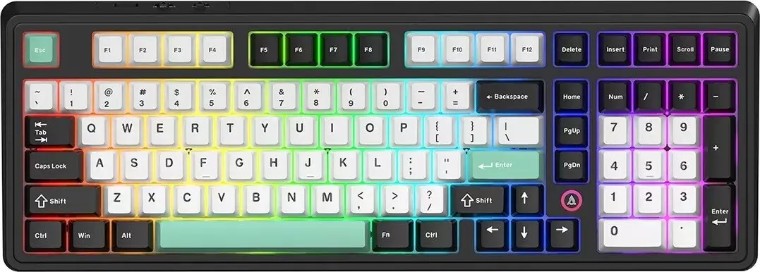 Клавиатура Ajazz AK980 V2 (черный/белый/бирюзовый, Ajazz Flying Fish) фото