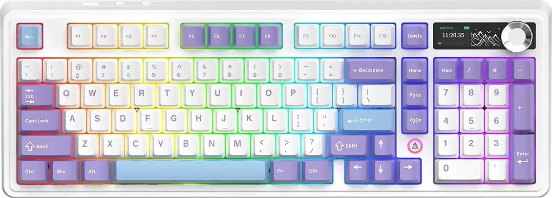 Ajazz AK980 V2 (фиолетовый/белый/синий, Ajazz Gift)