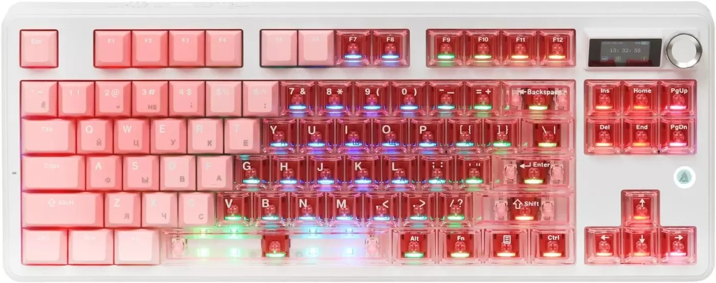 Ajazz MK87 (белый/розовый, Ajazz Pitaya)
