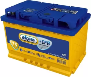 Аккумулятор AKOM 6CT-75 EFB R+ (75Ah) фото