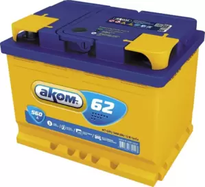 Аккумулятор AKOM 6СТ-62VL R+ (62Ah) фото