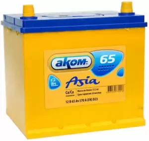 Аккумулятор AKOM Asia Евро 6СТ-65VL (65Ah) фото