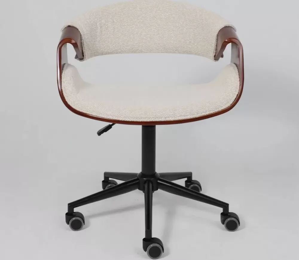 Офисное кресло AksHome Angara (букле, кремовый Lisa 102/черный) фото 4