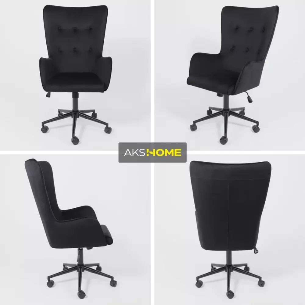 Офисное кресло AksHome Bella XL Black Seven 035 велюр/черный фото 4