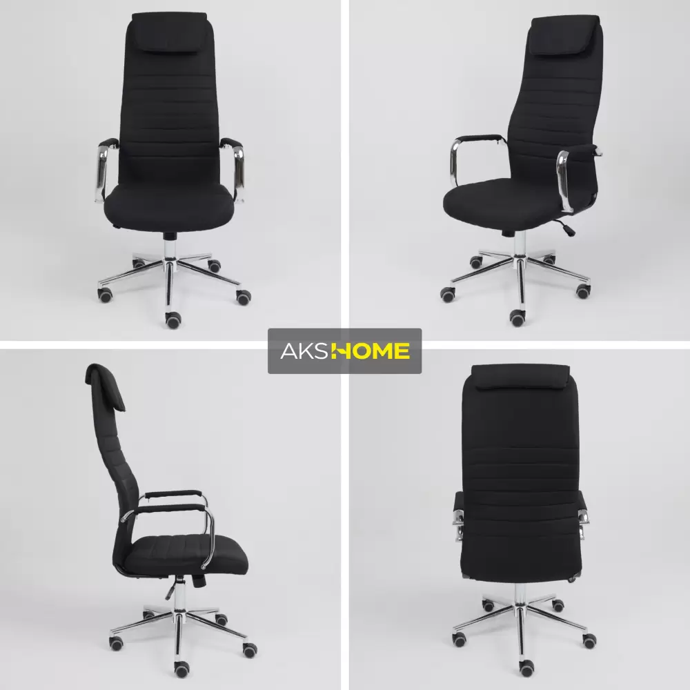 Офисное кресло AksHome Bloom (ткань, черный) фото