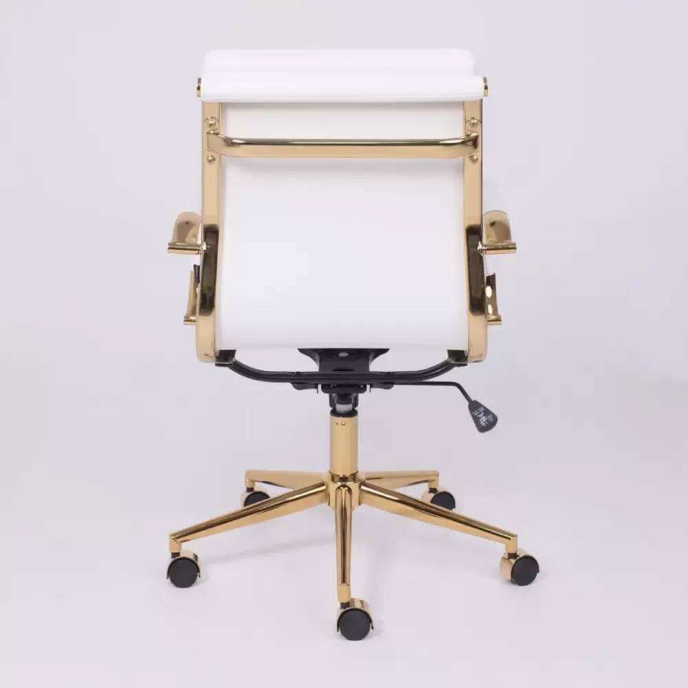 Офисное кресло AksHome Indigo LB (белый/золотой) фото
