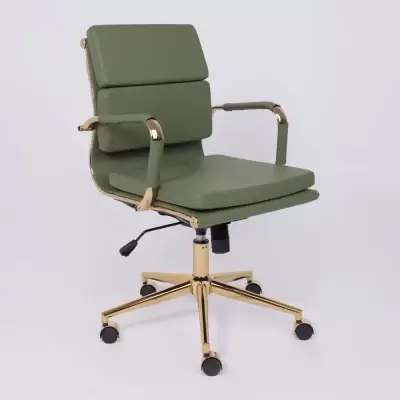 Офисное кресло AksHome Indigo LB (зеленый/золотой) фото