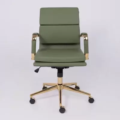 Офисное кресло AksHome Indigo LB (зеленый/золотой) фото