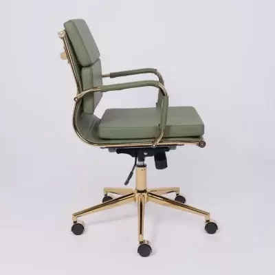 Офисное кресло AksHome Indigo LB (зеленый/золотой) фото