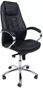 Офисное кресло AksHome Kapral (натуральная кожа, черный) фото