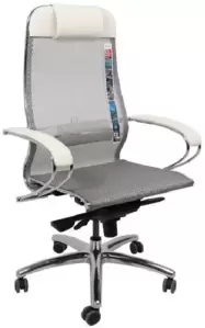 Офисное кресло AksHome Samurai S-1.04 MPES (армированная сетка, молочный) фото