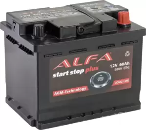 Аккумулятор ALFA AGM R+ (60Ah) фото