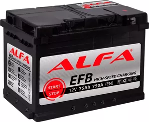 Аккумулятор ALFA EFB 75 R (75Ah) фото