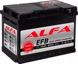 Аккумулятор ALFA EFB 80 R (80Ah) фото