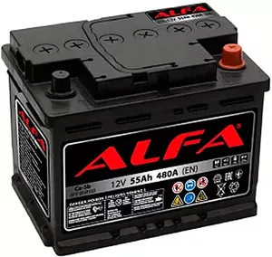 Аккумулятор ALFA Hybrid 55 L (55Ah) фото