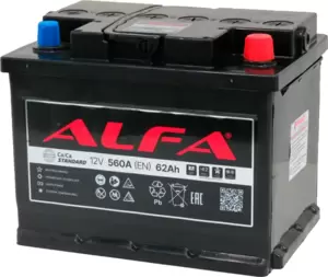 Аккумулятор ALFA Standard 62 R+ (62Ah) фото