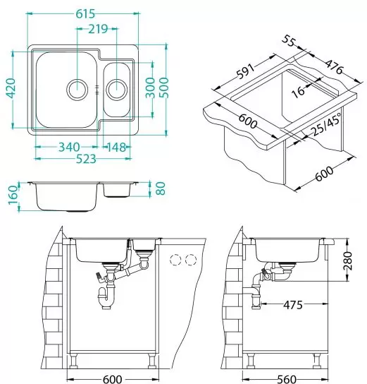 Кухонная мойка Alveus Line 50 фото