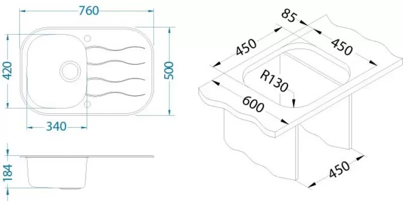 Кухонная мойка Alveus Wave 20 (белый) фото