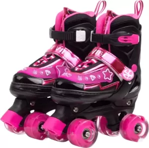 Роликовые коньки Amarobaby Glory AB24-35GL/0925-26 (р.26-29, черный/фуксия) фото