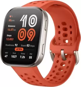 Умные часы Amazfit Bip 6 (титановый, с оранжевым силиконовым ремешком) фото