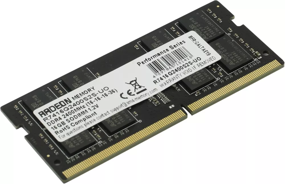 Оперативная память AMD Radeon R7 Performance Series 4ГБ DDR4 SODIMM PC4-19200 R744G2400S1S-U фото 2