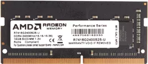 Оперативная память AMD Radeon R7 Performance Series 4ГБ DDR4 SODIMM PC4-19200 R744G2400S1S-U фото
