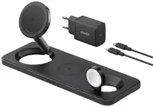 Беспроводное зарядное Anker MagGo Wireless Charging Station 3-in-1 A25M1 25W (черный) фото