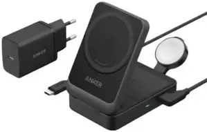 Беспроводное зарядное Anker MagGo Wireless Charging Station Foldable 3-in-1 B2557 25W (черный) фото