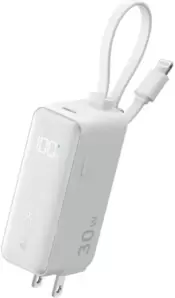 Портативное зарядное устройство Anker Power Bank Fusion Built-In Lightning Cable A1636 30W 5000mAh (белый) фото