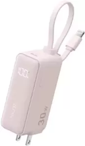 Портативное зарядное устройство Anker Power Bank Fusion Built-In Lightning Cable A1636 30W 5000mAh (розовый) фото