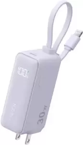 Портативное зарядное устройство Anker Power Bank Fusion Built-In Lightning Cable A1636 30W 5000mAh (сиреневый) фото