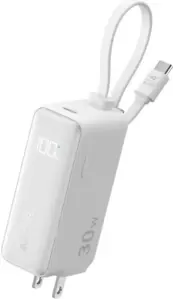 Портативное зарядное устройство Anker Power Bank Fusion Built-In USB-C Cable A1636 30W 5000mAh (белый) фото