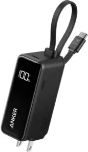 Портативное зарядное устройство Anker Power Bank Fusion Built-In USB-C Cable A1636 30W 5000mAh (черный) фото
