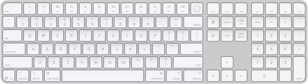 Apple Magic Keyboard USB-C MXK73ZA/A (с Touch ID и цифровой панелью, с белыми клавишами, раскладка US English)